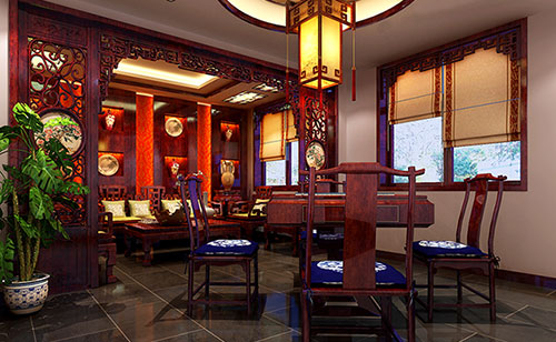 宝清古典中式风格茶楼包间设计装修效果图